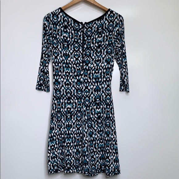 TART • Ikat Black Teal Modal Jersey Stretch Dress - Picture 7 of 8